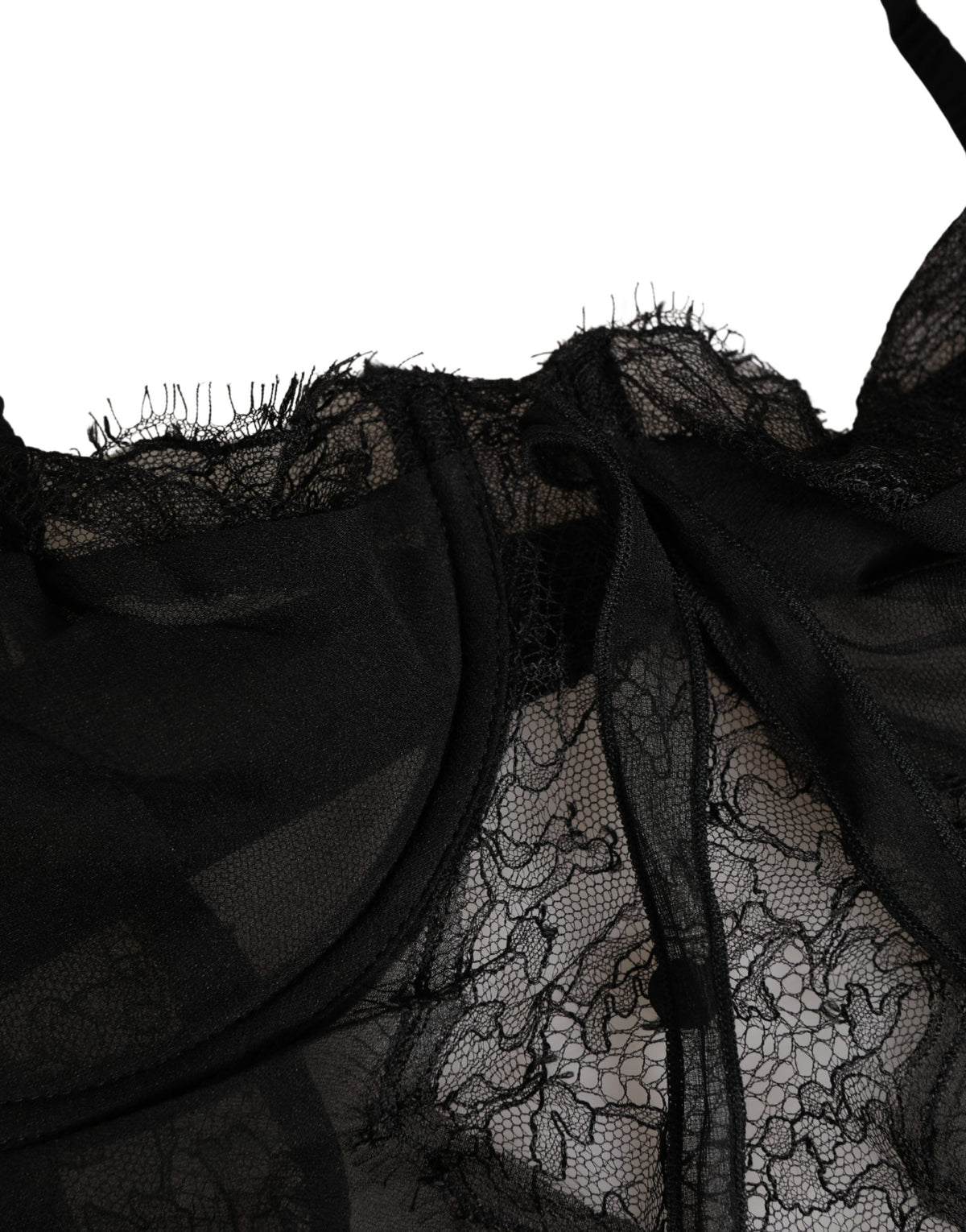 Dolce & Gabbana Black Silk Lace Chemise Top for Women