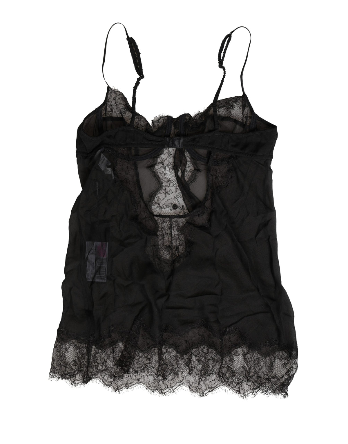 Dolce & Gabbana Black Silk Lace Chemise Top for Women