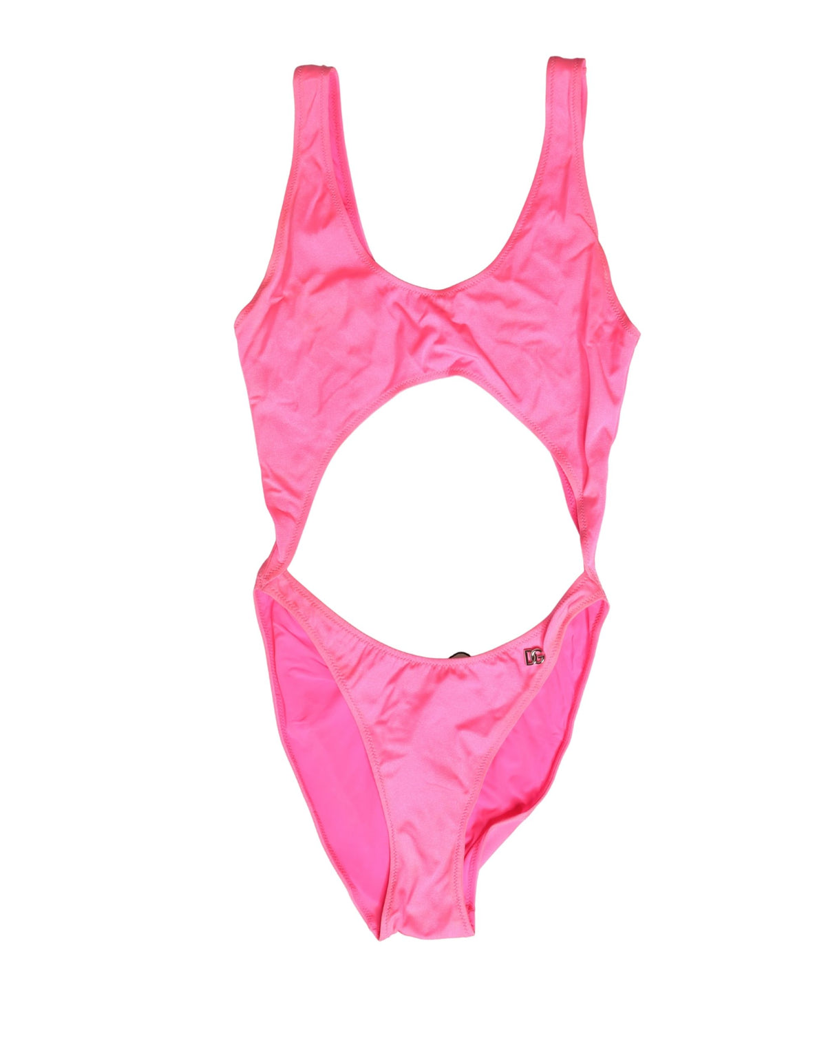 Dolce & Gabbana Pink Cut-Out High Leg One Piece Swimsuit