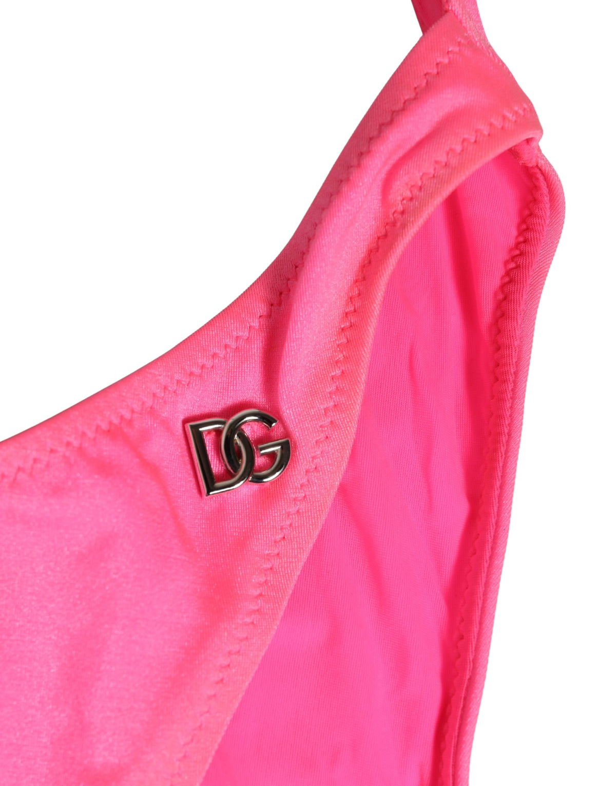 Dolce & Gabbana Pink Cut-Out High Leg One Piece Swimsuit