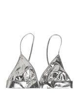 Dolce & Gabbana Metallic Silver Sleeveless Bustier Cropped Top