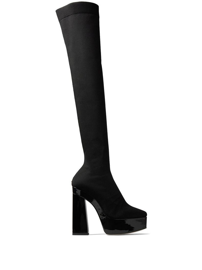 Jimmy Choo Black Fabric Over The Knee Boots for Women