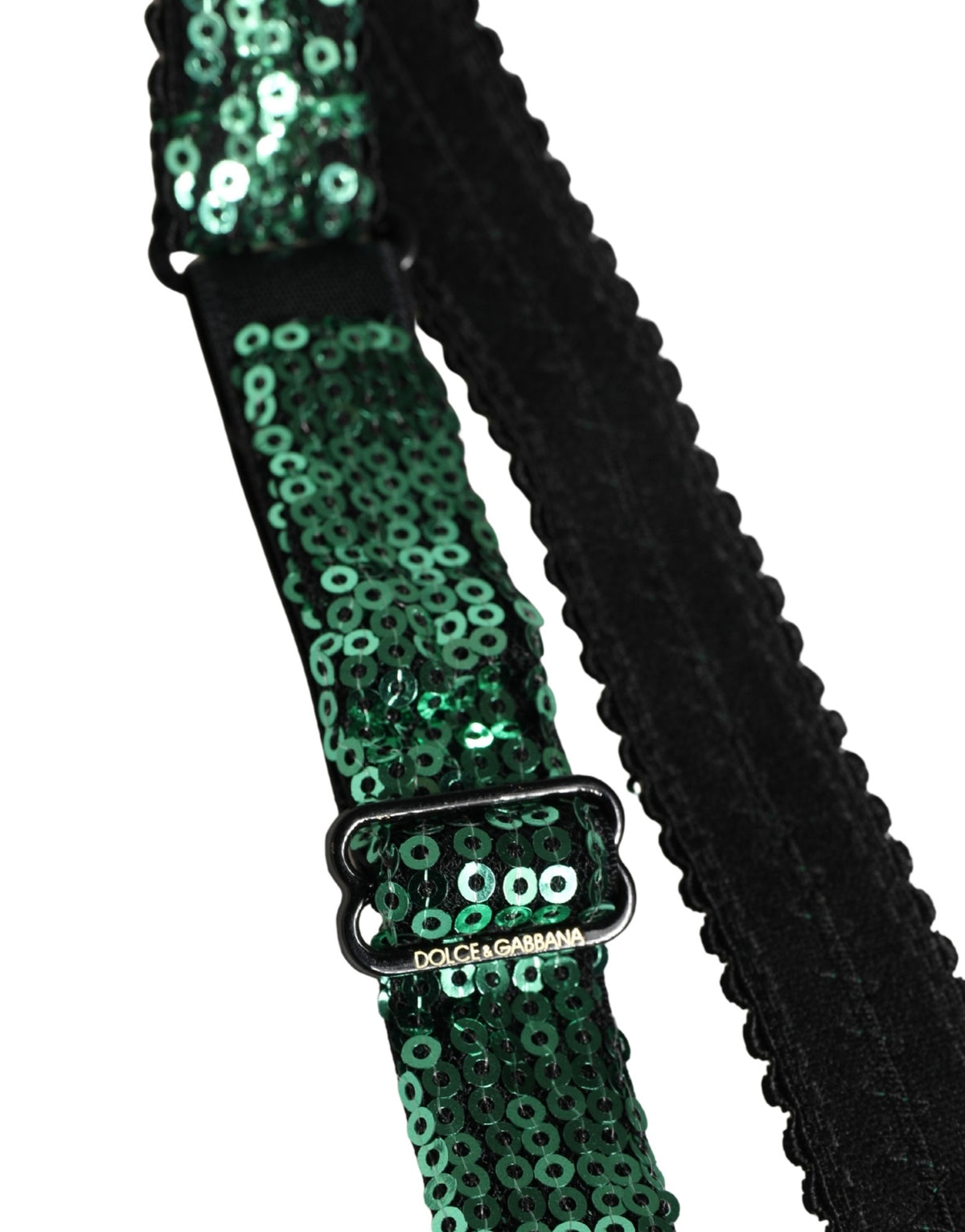 Dolce & Gabbana Green Sequined Nylon Balconette Bra
