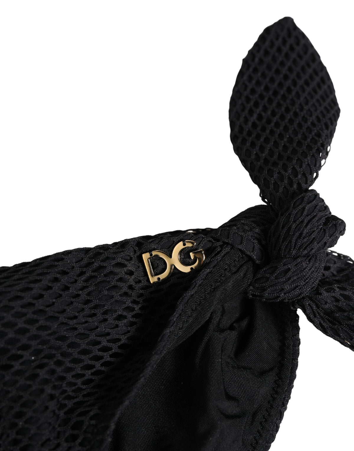 Dolce & Gabbana Black Side-Tie Bikini Bottom with DG Logo