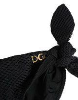 Dolce & Gabbana Black Side-Tie Bikini Bottom with DG Logo