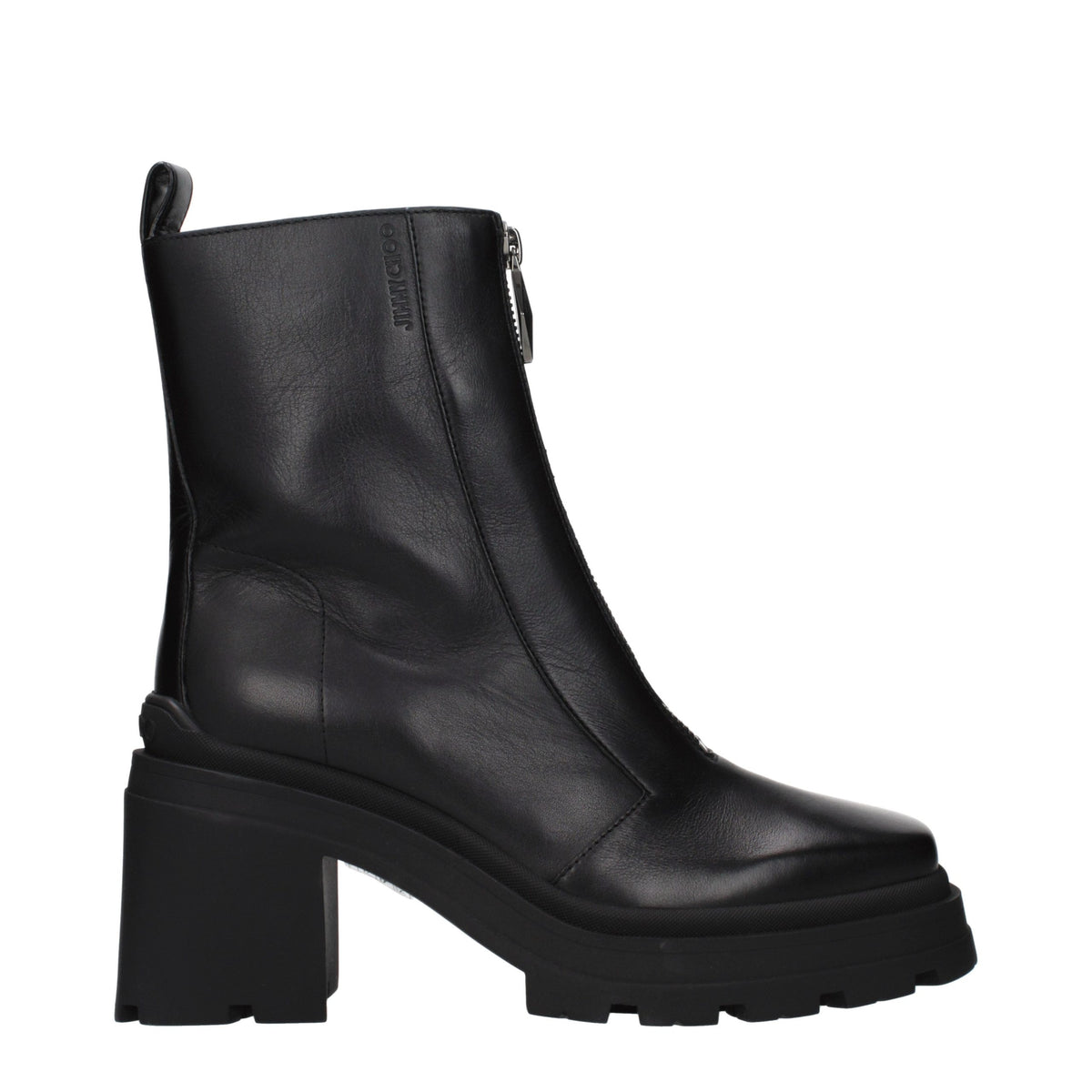 Jimmy Choo Eugenie Black Leather Ankle Boots for Women
