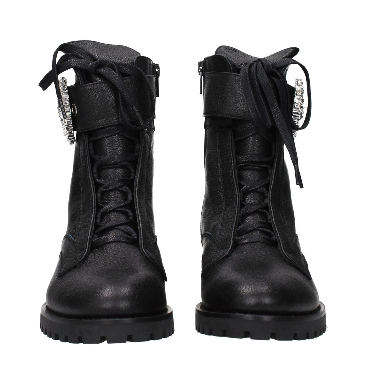 Jimmy Choo Black Leather Ankle Boots - Cheri Combat