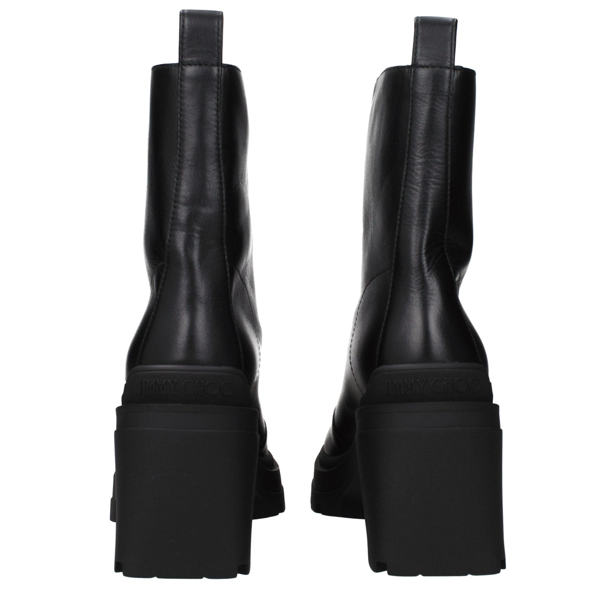 Jimmy Choo Eugenie Black Leather Ankle Boots for Women