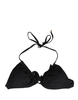 Dolce & Gabbana Black Padded Triangle Halter Bikini Top