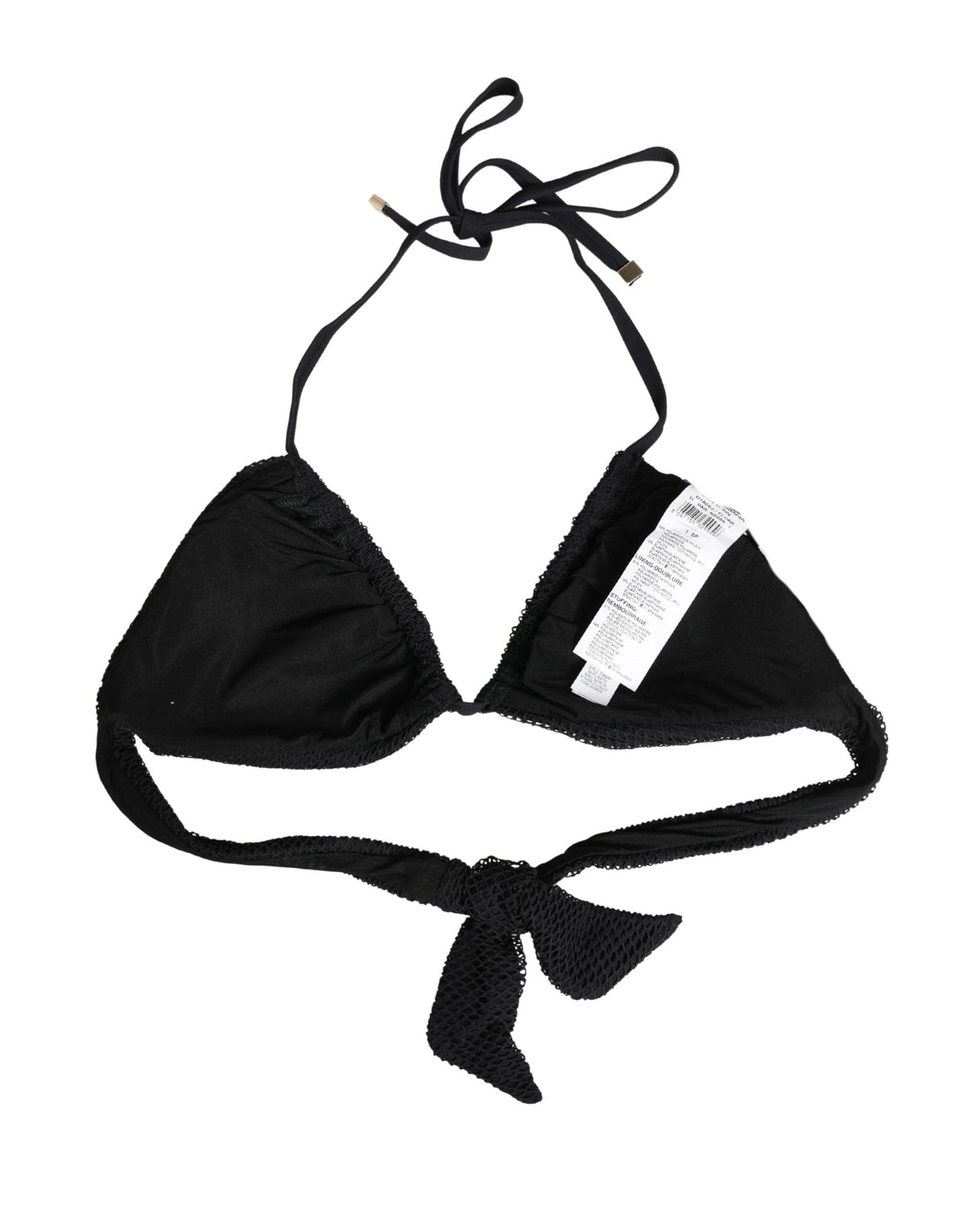 Dolce & Gabbana Black Padded Triangle Halter Bikini Top