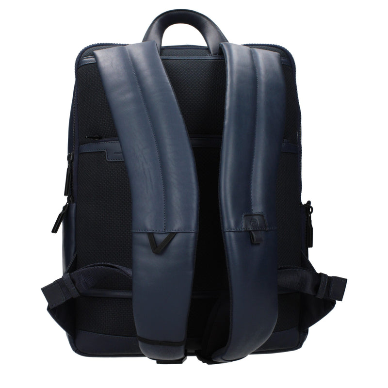 Piquadro Blue Leather Backpack - Stylish & Functional