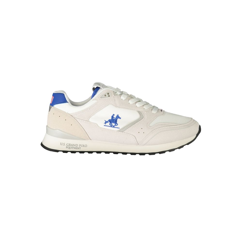 U.S. Grand White Polyester Men's Sneaker with Blue Accents
