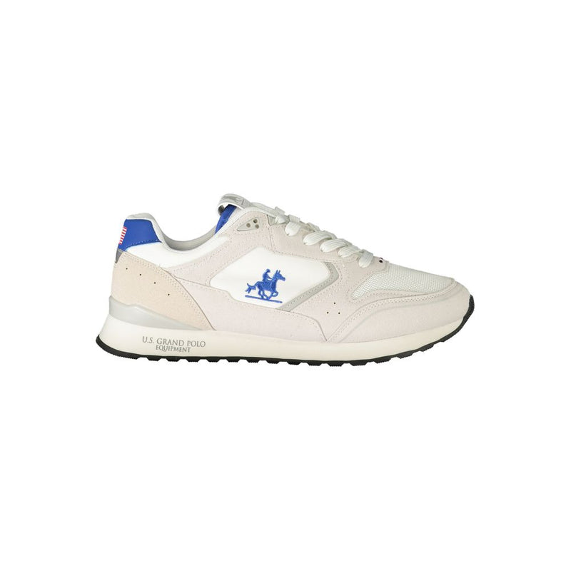 U.S. Grand White Polyester Men's Sneaker with Blue Accents