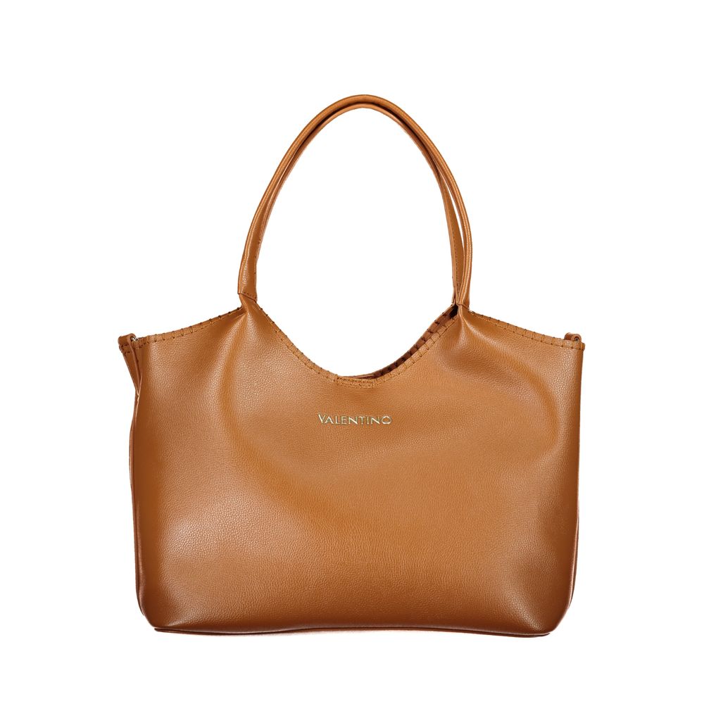 Mario Valentino Brown Polyurethane Handbag with Shoulder Strap