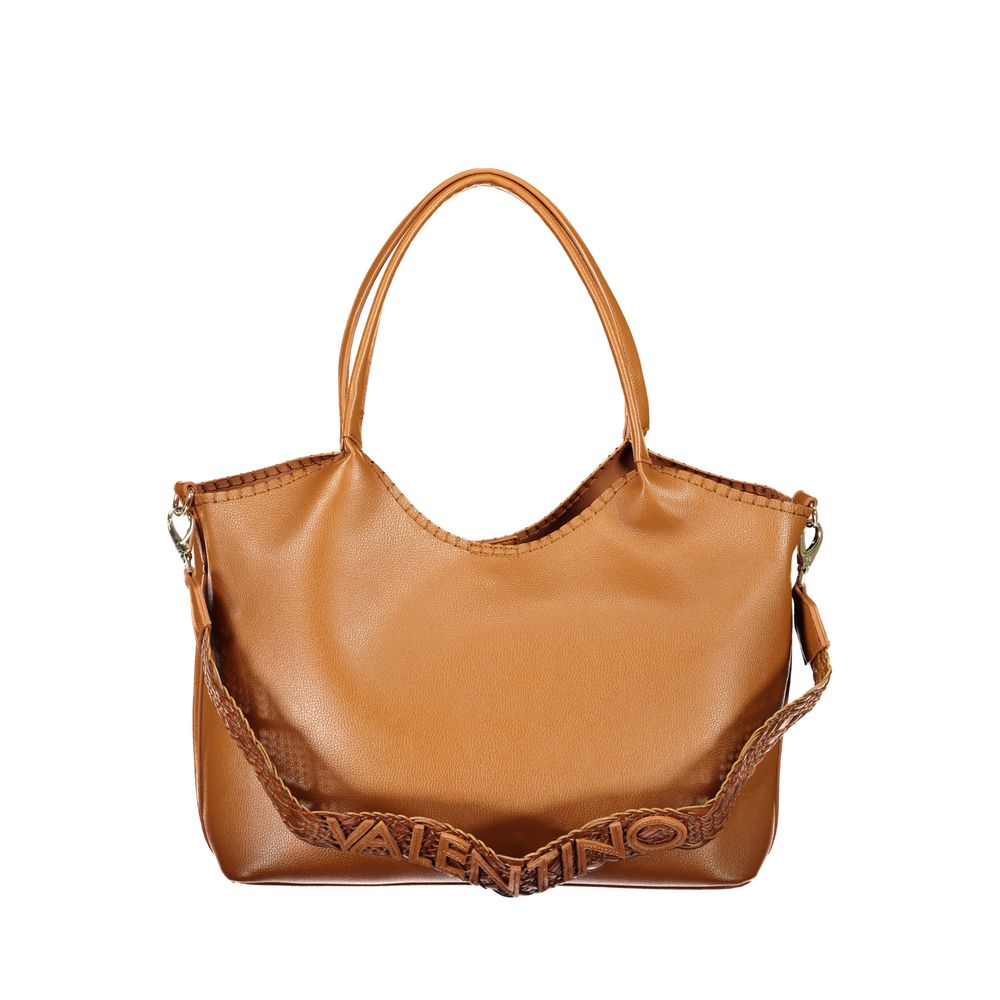 Mario Valentino Brown Polyurethane Handbag with Shoulder Strap