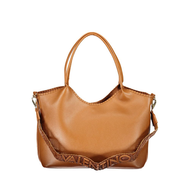 Mario Valentino Brown Polyurethane Handbag with Shoulder Strap