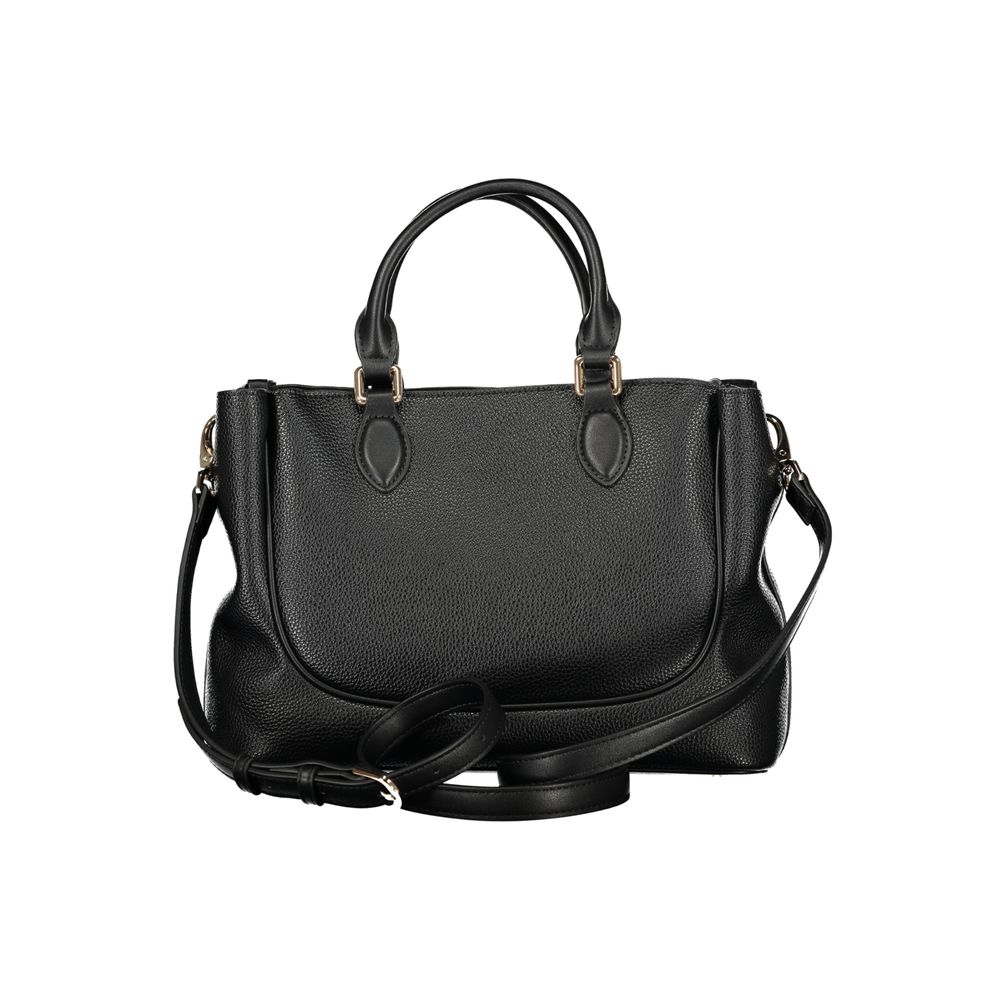 Mario Valentino Black Polyethylene Handbag with Adjustable Strap