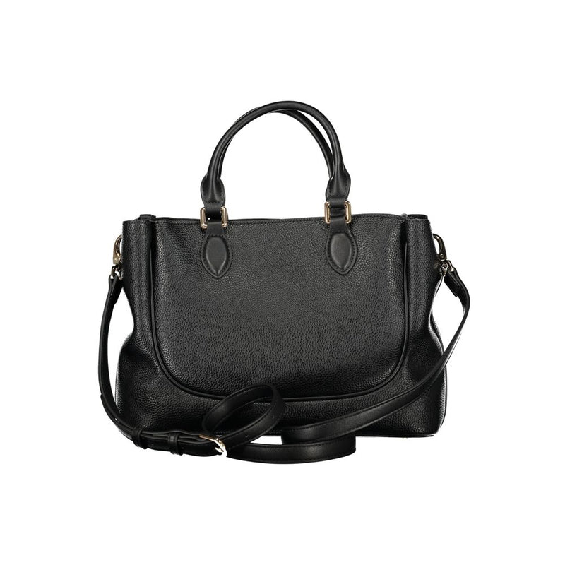 Mario Valentino Black Polyethylene Handbag with Adjustable Strap