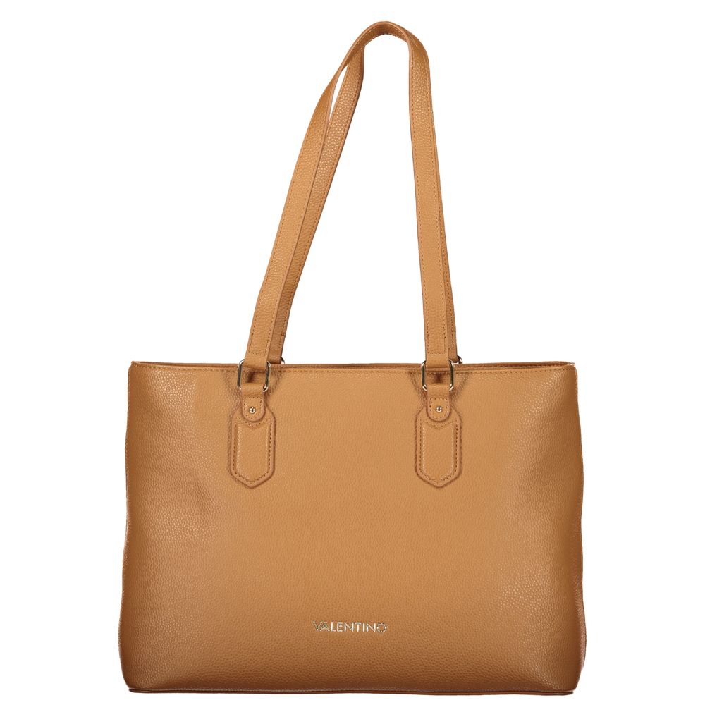 Mario Valentino Brown Polyurethane Women's 2-Handle Shoulder Bag