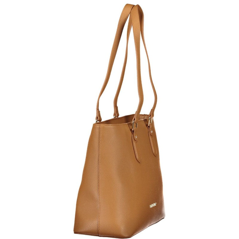 Mario Valentino Brown Polyurethane Women's 2-Handle Shoulder Bag