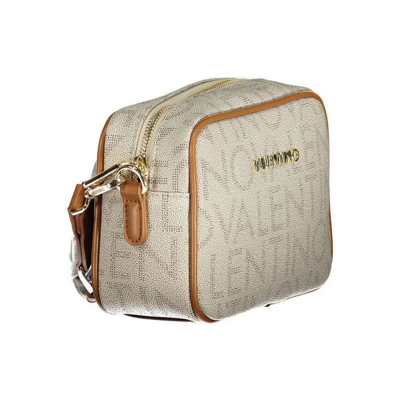 Sac pour femme Mario Valentino en polyuréthane beige avec bandoulière réglable et amovible