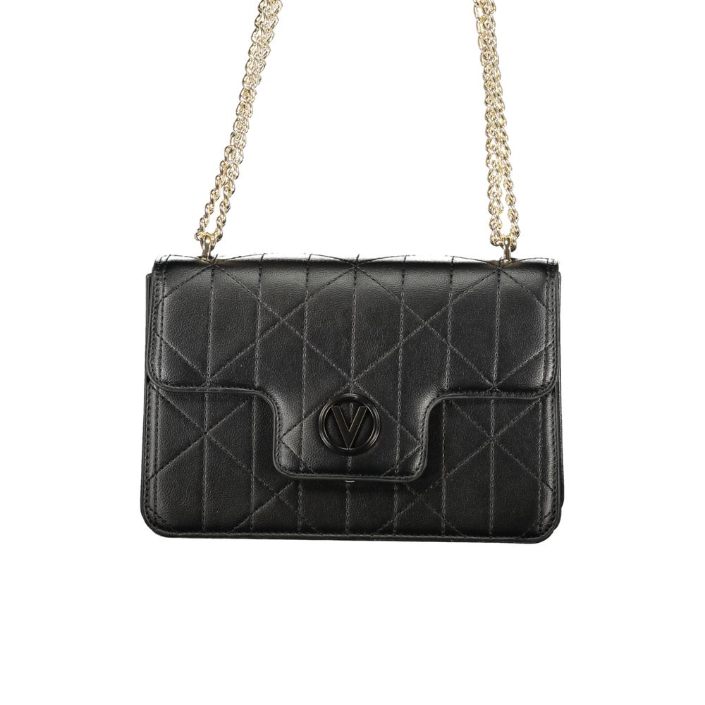 Mario Valentino Nero Polyurethane Women's Bag with Chain Handles
