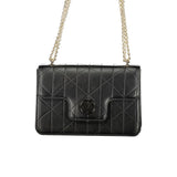 Mario Valentino Nero Polyurethane Women's Bag with Chain Handles