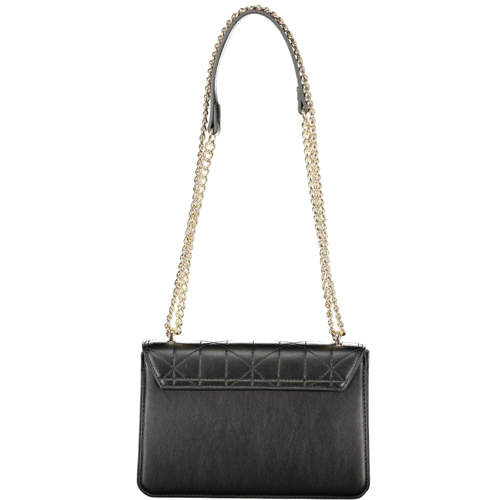 Mario Valentino Nero Polyurethane Women's Bag with Chain Handles