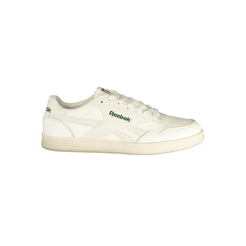 Reebok White Polyurethane Men's Sneaker with Green Details