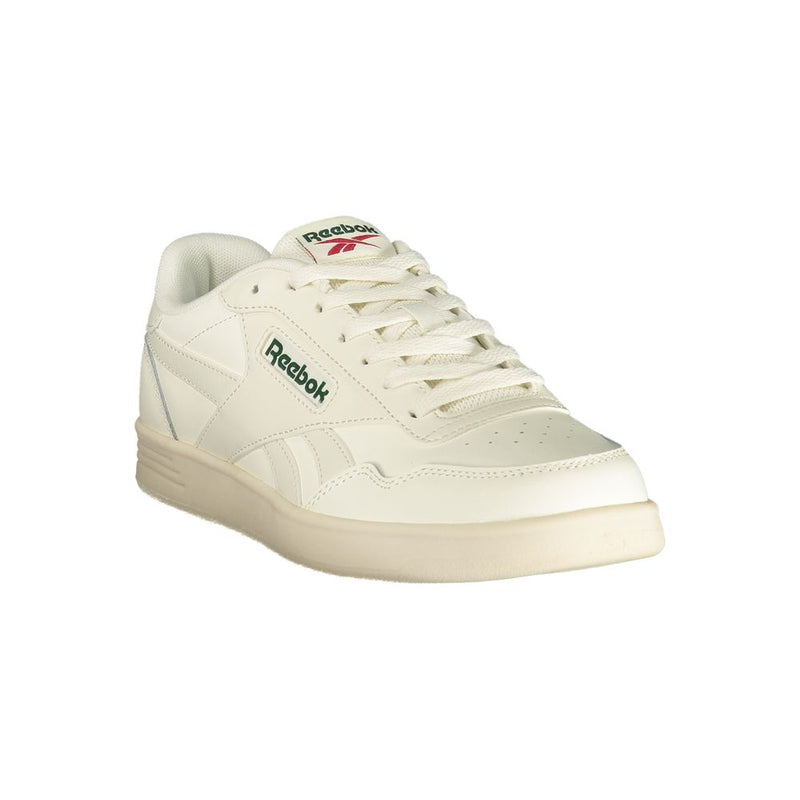 Reebok White Polyurethane Men's Sneaker with Green Details