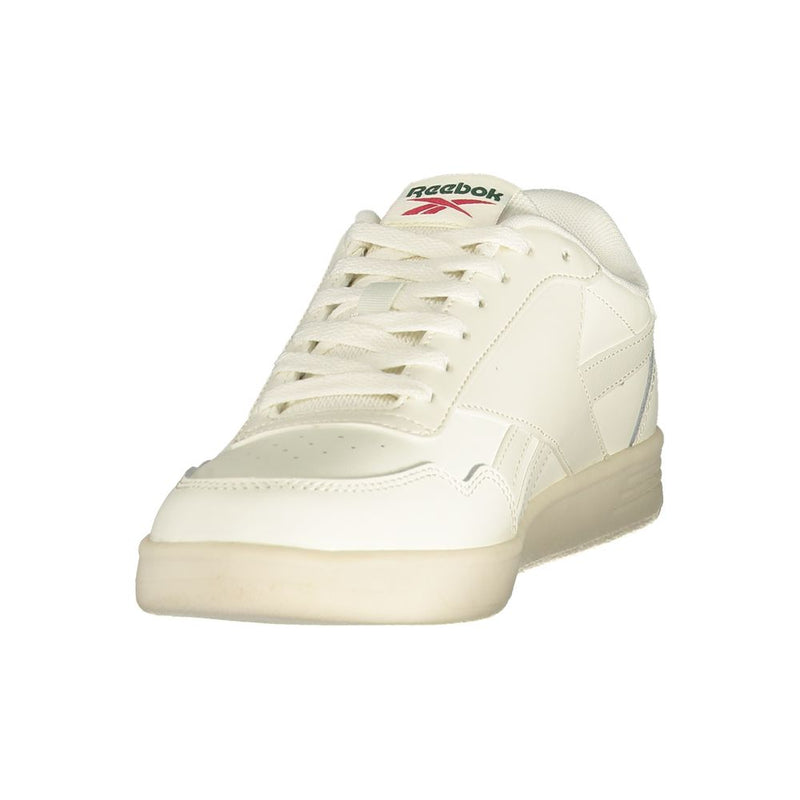 Reebok White Polyurethane Men's Sneaker with Green Details