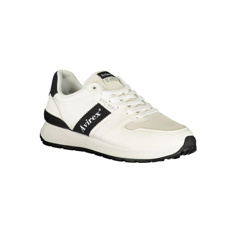 Avirex White Polyurethane Men's Sneaker - Vivian Sports Shoe