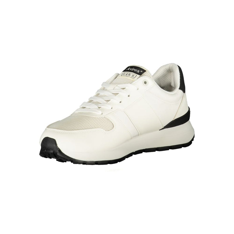 Avirex White Polyurethane Men's Sneaker - Vivian Sports Shoe