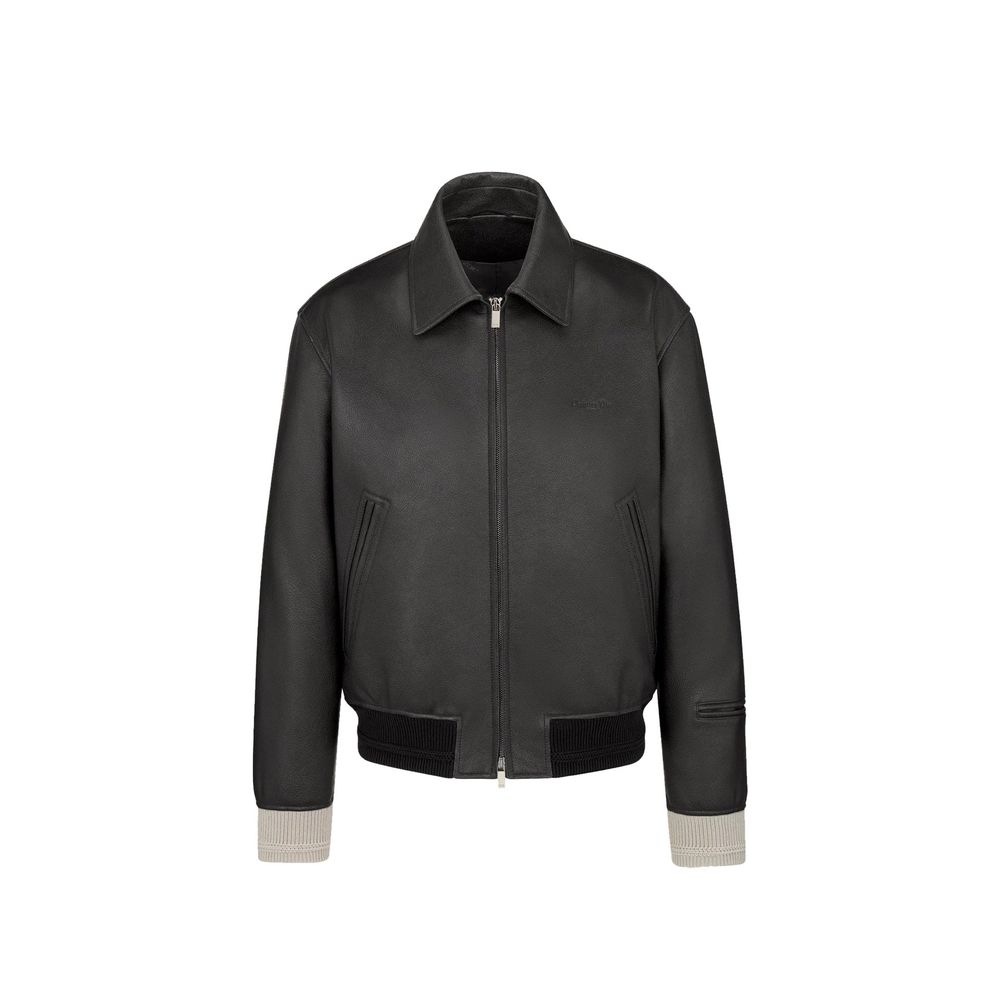 Blouson en cuir noir Dior