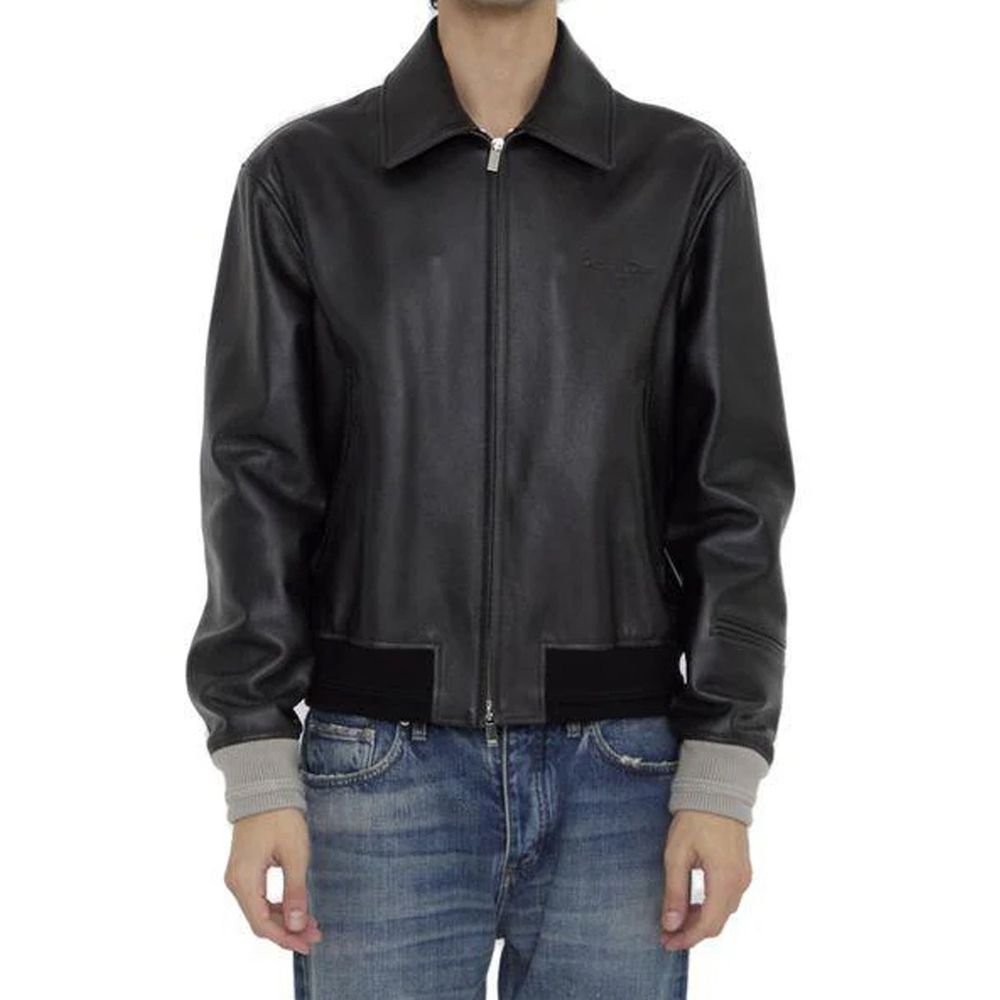 Blouson en cuir noir Dior