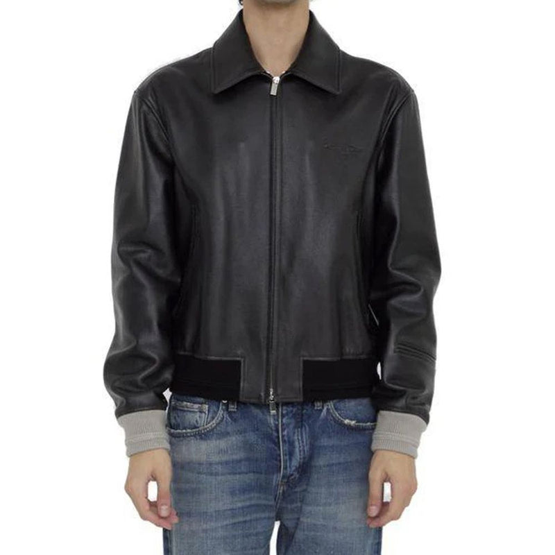 Blouson en cuir noir Dior