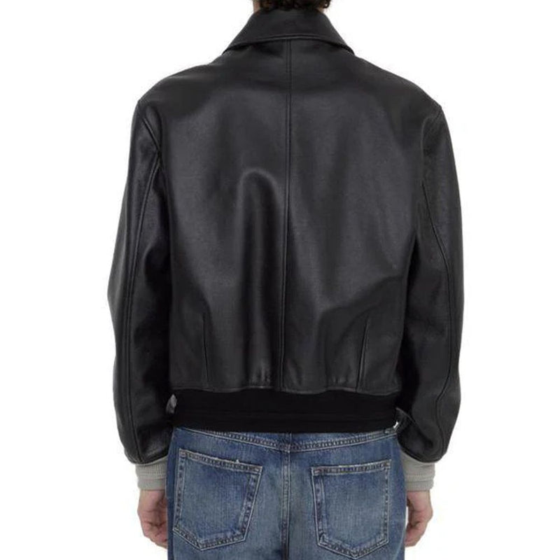Blouson en cuir noir Dior