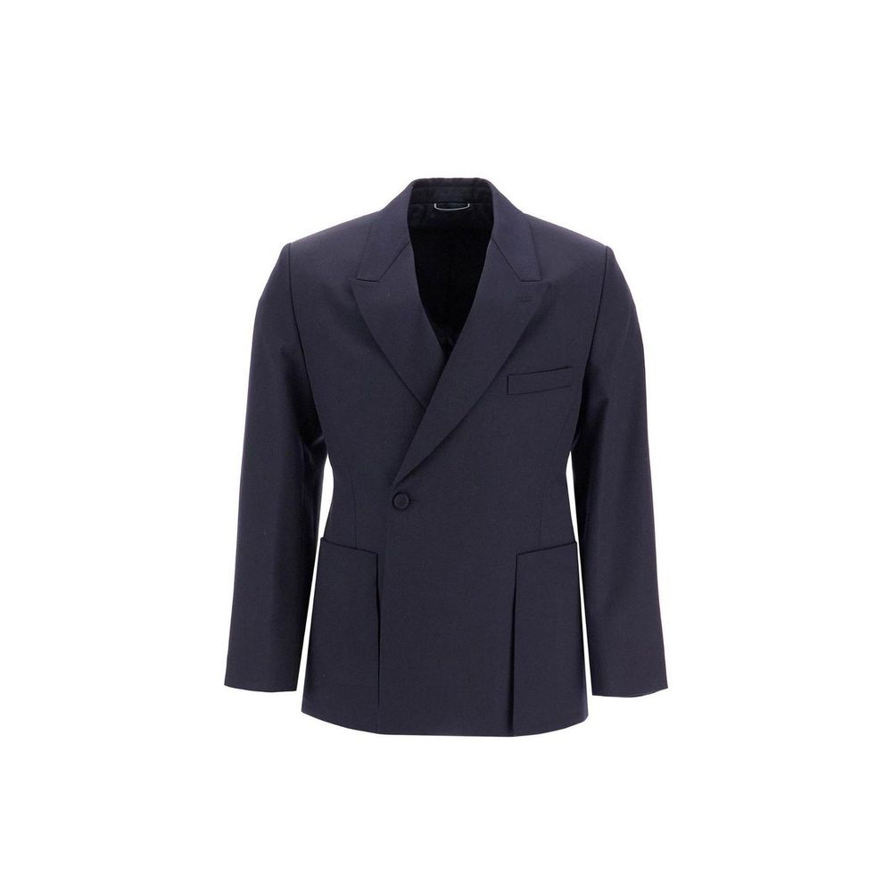 Blazer en laine vierge bleu Dior