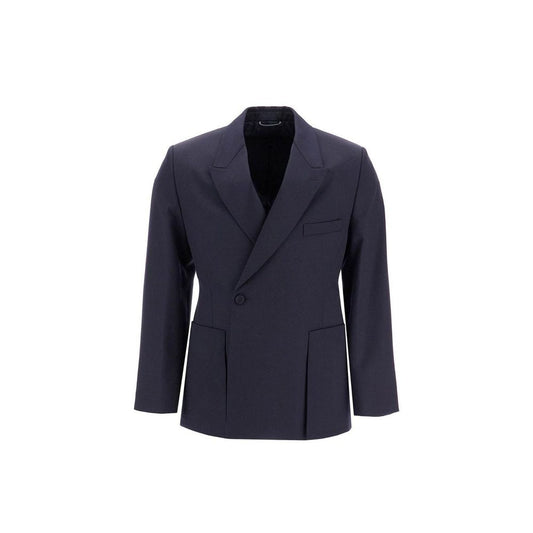 Dior blauwe blazer van scheerwol