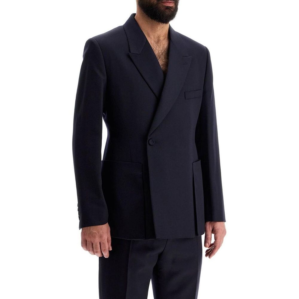 Blazer en laine vierge bleu Dior