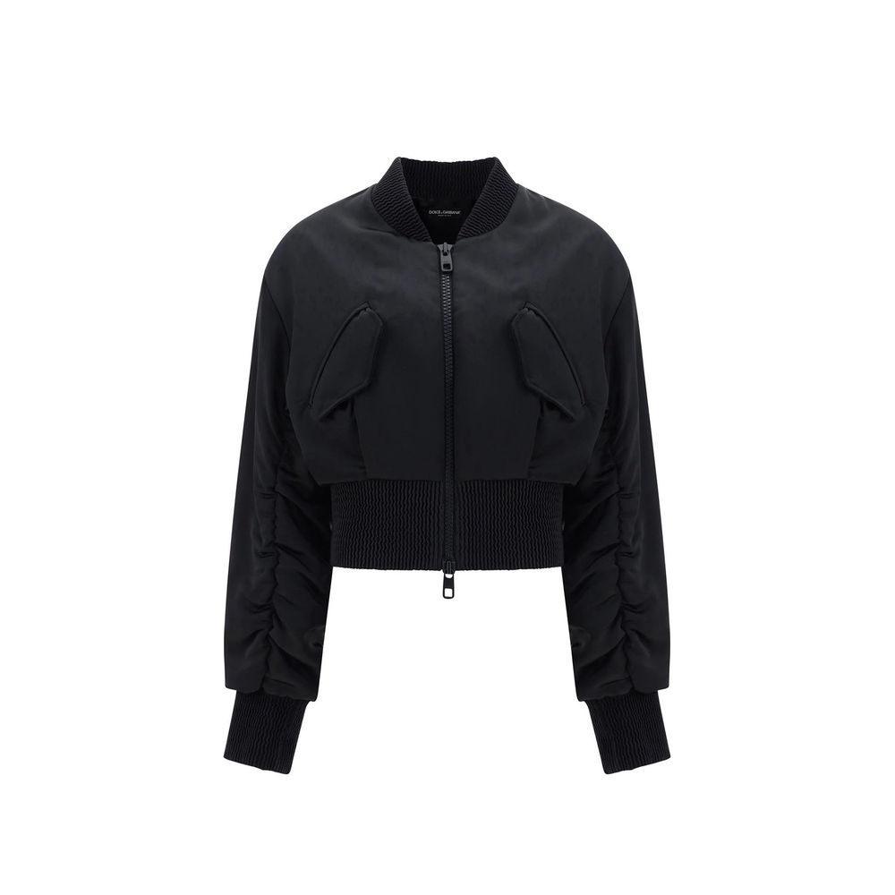 Dolce & Gabbana Black Acetate Bomber Jacket for Women