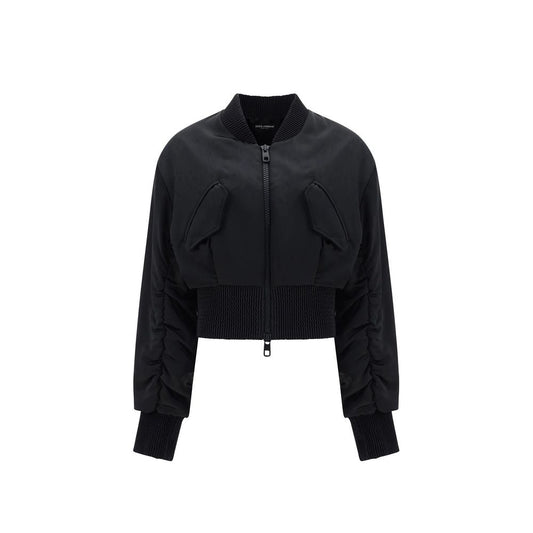 Dolce & Gabbana Black Acetate Bomber Jacket for Women
