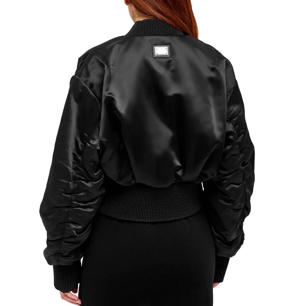 Dolce & Gabbana Black Acetate Bomber Jacket for Women