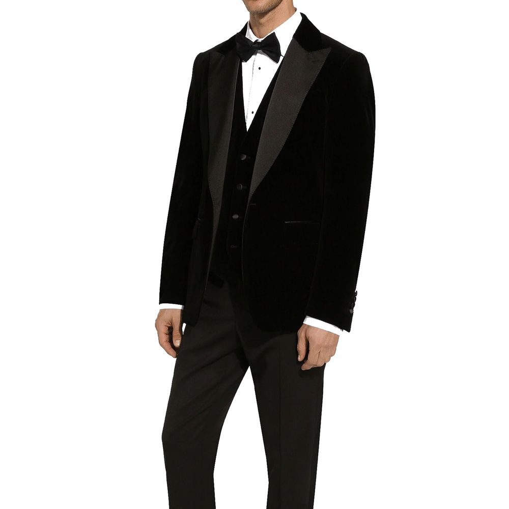 Dolce & Gabbana Black Cotton Tuxedo for Men