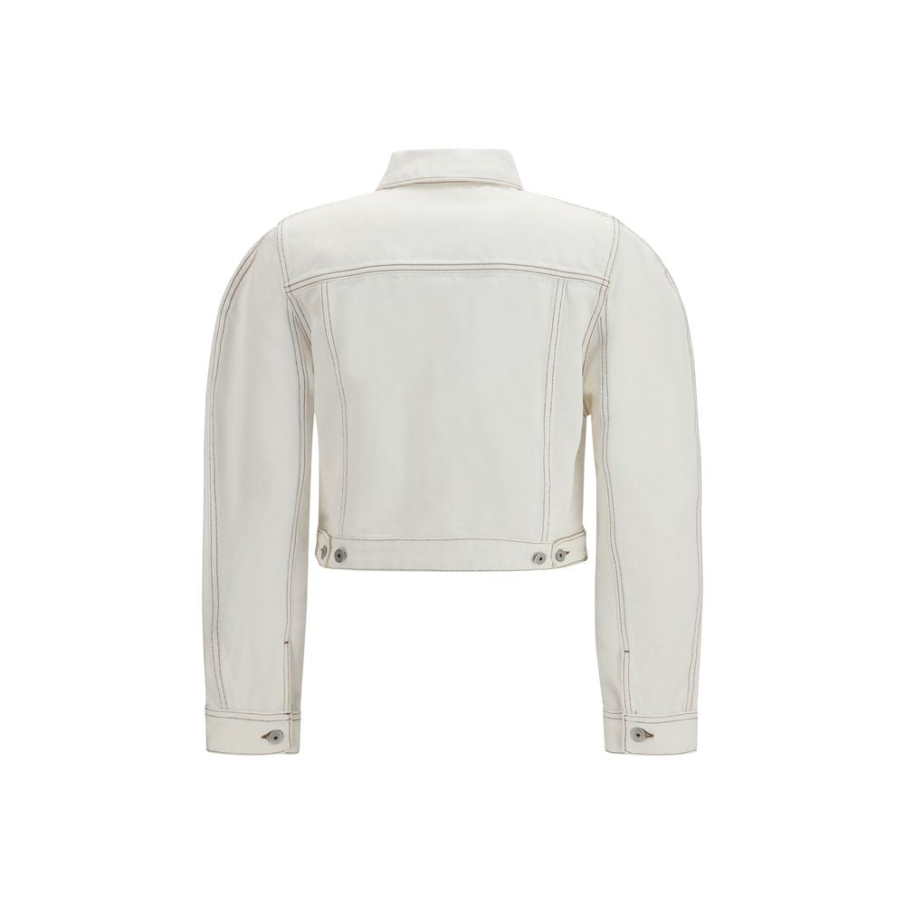 Jacquemus Ovalo White Cotton Denim Jacket