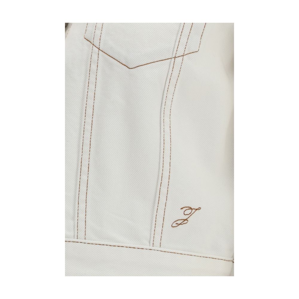 Jacquemus Ovalo White Cotton Denim Jacket