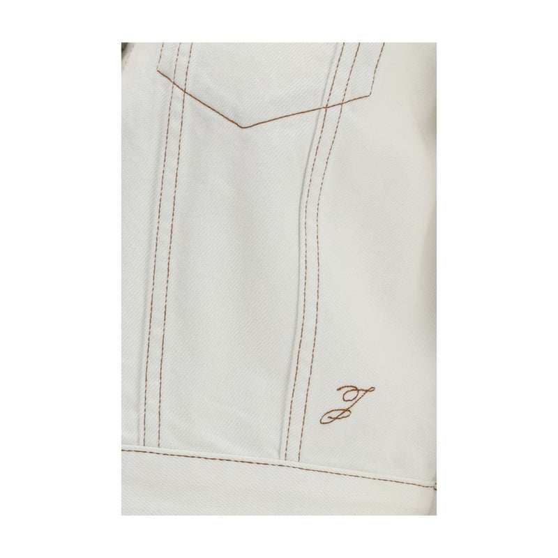 Jacquemus Ovalo White Cotton Denim Jacket