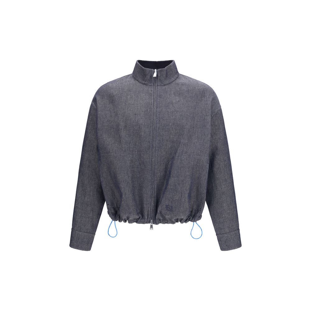 Veste en jean en lin bleu Fendi