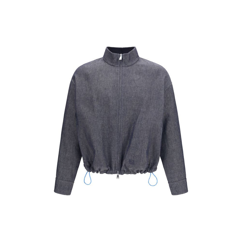 Veste en jean en lin bleu Fendi