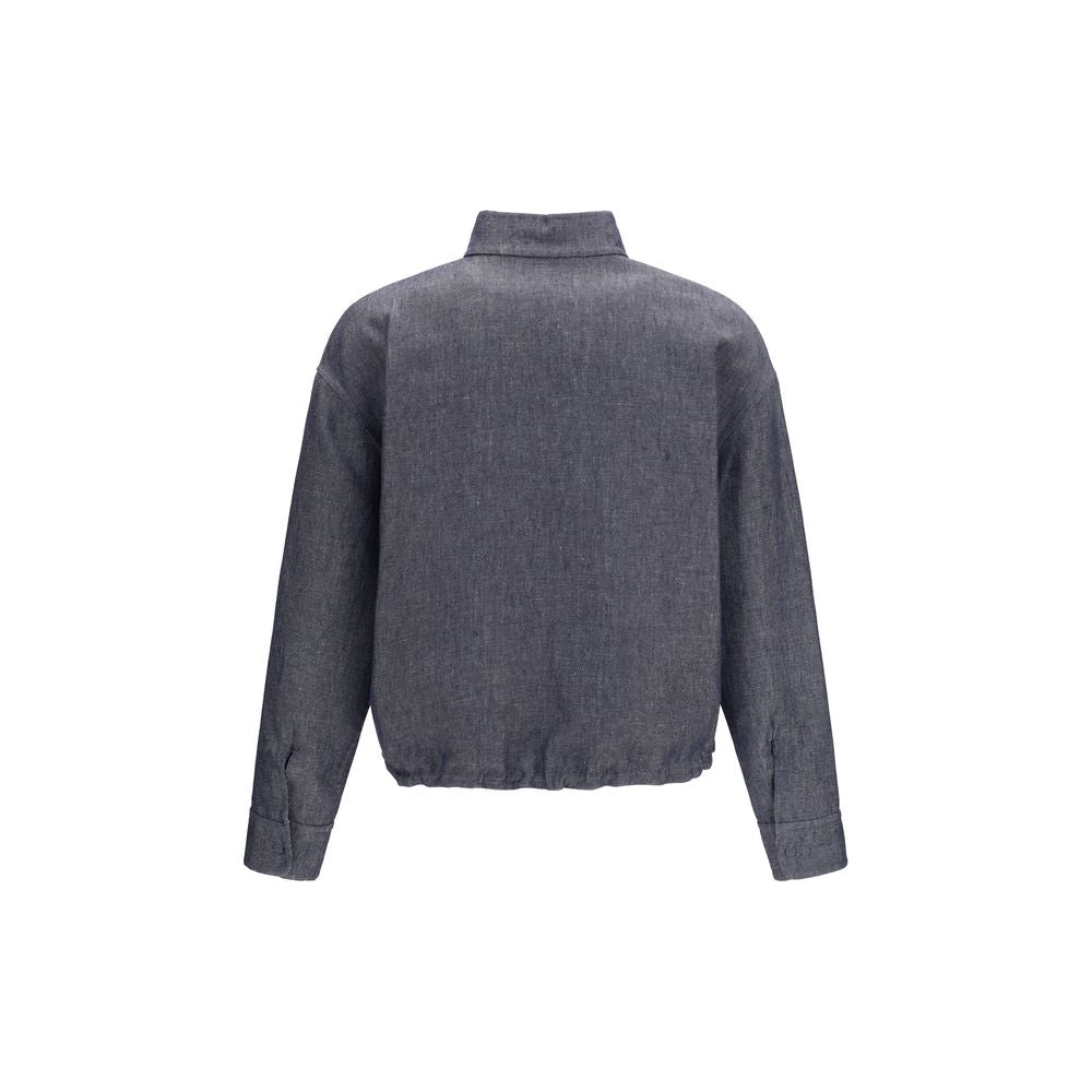 Veste en jean en lin bleu Fendi